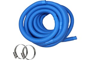 HAF® Hochwertiger Pool Schwimmbadschlauch 38mm Blau 2 Meter für Garten & Schwimmbad | Solarschlauch inkl. 2X Edelstahl Schlauchschellen | Poolschlauch | Pumpenschlauch - Qualität: Made in Germany