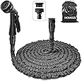 HOMOZE Expandable Garden Hose 50ft Hose Pipe Expandable with 3/4", 1/2" Fittings, Anti-Leakage - Flexible Expanding Hose with 7 Function Spray Nozzle