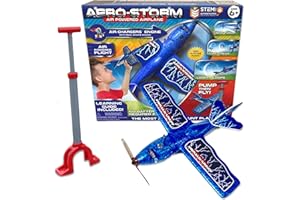 Top Secret Toys Aero-Storm Aerobatic Toy Stunt Plane (Red) with Air Powered Engine, High Flying Trick Airplane, Propeller Powered by Hand Pump Pressurized Air, STEM Toy for Kids, Boys, Girls Ages 8+