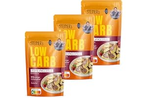 ‎STEINER´S STEINER's Low Carb Kaiserschmarrn Backmischung | 97% weniger Kohlenhydrate | Nur 103 Kalorien | Zuckerfrei & Glutenfrei | Alpiner Genussklassiker für bewusste Ernährung | 3x 120g Packung