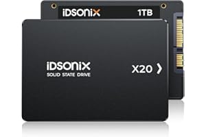 ‎IDSONIX SMART INTERACTIVE iDsonix SATA SSD 1TB 2,5 Zoll SSD Festplatte Intern, 560MB/s Lesen, 480MB/s Schreiben, mit 3D NADA Flash & Datenschutz, Ideal für Laptop, Desktop(PC), X20