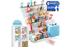 TRAUMBAUM® Tonie Regal als Einsatz für IKEA KALLAX | vollständig magnetisches Toniebox Regal für mehr als 50 Figuren + Box | Tonieregal für Mädchen und Jungen in weiß | Tonie Box Aussparung [RECHTS]