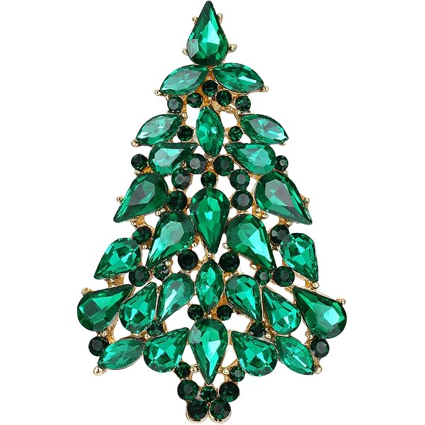 Spilla Albero Di Natale Con Stella EVER FAITH - Cristallo E Strass In Confezione Regalo