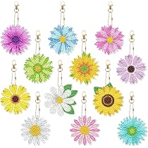 12 Stuks 5D Diamant Schilderij Sleutelhangers – Hawaiiaanse Stijl Met Flamingo, Ananas, Kokosnoot – Volledige Boor Strass – DIY Kunst Voor Kinderen En Volwassenen
