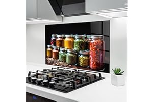 ARTHUB® Crédence de Cuisine en Verre 60x100 cm, Kitchen Spice Up | Protection Contre Les éclaboussures, Revêtement Mural en Carreaux, Plaque en Verre, Verre trempé, Aliments, Épices