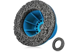 AÉTTÉZOE Radnabenschleifer Innen-Ø 90 mm Außen-Ø 150 mm, Aluminium, für 1/2" Schlagschrauber, Radnaben- & Felgenreinigung, Inklusive austauschbarer Polierbürsten