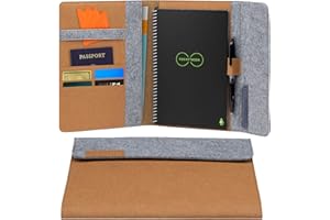 Rocketbook Smart Notebook Folio Cover – Tostado Mars Sand para Executive A5, reciclable, Biodegradable, Soporte para bolígrafos, Cierre magnético, Almacenamiento Interior