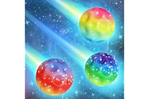 TOMOROY 3 Stück Astro Jump Ball Moon Ball, Jumpballl Hohe Sprünge Gummiball Space Ball Moonball EIN Knallendes Geräusch Machen Mini Bouncing Ball für Kinder, Bouncy Balls for Kids Party Gift - 70mm