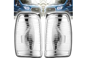 NIMOVA Left and Right Side Wing Mirror Indicator Lamp Lens Clear Set Pair For Ford Transit Mk8 2019 ONWARDS | OEM 1847387 1847389 BK3113B382AB BK3113B381AB | Only Fits 2019 Onwards UK Models