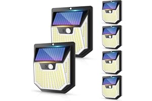SEKLIN Solarlampen für Außen mit Bewegungsmelder - 6 Stück Solarleuchten 159 LED Gartenleuchten IP65 Wasserdichte Außen Garten Solar Strahler Aussenleuchte Wandleuchte für Hof Garage Haustüren