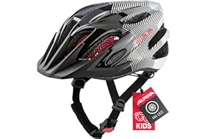 ‎ALPINA Alpina Kinder Fahrradhelm, Black-White-Red, 50-55 cm