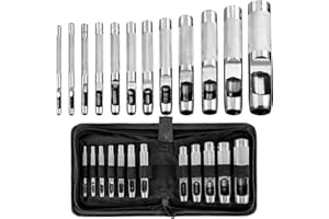 ALTAMEJOR Emporte Piece Cuir, Lot de 12 Emporte-Pièces en Acier pour Cuir, 3 à 19 mm, pour Cuir, Bracelet de Montre, Joint, Ceinture, Chaussures, Tissu, Toile avec Mallette de Rangement