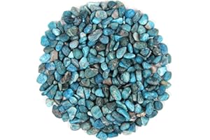 Orientrea 500g Cristallo di Apatite Blu Pietra schiacciato Naturale, Chip di Cristalli di guarigione di Patatine Fritte al Apatite Blu Sfuso, Pietre levigate per Cristalloterapia e Reiki, Artigianato