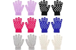 QKURT 6Pairs of Magic Gloves,Winter Knitted Full Finger Stretch Gloves Warm Gloves for 5~13 Year Old Kids Girls Boys
