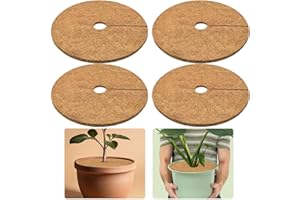 Sztqqing 4 tappetini in cocco per pacciamatura in cocco, per piante in vaso, protezione invernale per piante in vaso, tappetino di protezione dalle erbacce in cocco, diametro 30 cm