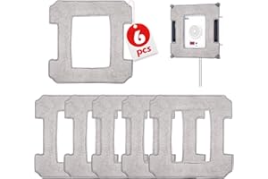 Fettwal 6 Pièces pour Ecovacs Winbot W1 Pro/W1/W2 Omni/W2 Serpillère Rechange Kit, Lingettes de Rechange Robot Lave Vitre en Microfibre pour Ecovacs Accessoire, pour Nettoyage Vitre
