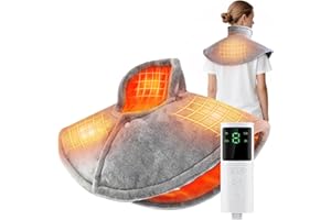 Auniq Termoforo Elettrico per Cervicale Spalle, Cuscinetto termico per collo spalle 3 Temperatura Scaldacollo riscaldato Lavabile Scaldacollo spalle per alleviare il dolore Regalo di Natale invernale