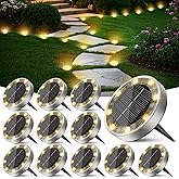 Peasur 12 Paquetes Luces Solares LED Exterior Jardin Suelo,8 LED Luz Solar Exterior Jardin, IP65 Impermeable Luces Solares pa
