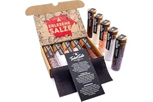 TIMBER TASTE® Gourmet Salz Gewürze Geschenkset | 5 erlesene Salze aus aller Welt | Gewürze Set Geschenk Mann & Frau Weihnachten | Besonderes Geschenk