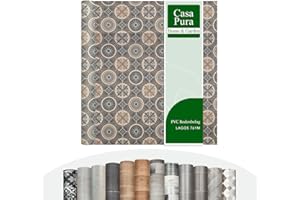 CASA PURA PLAZA Lagos 761M - Revestimiento de suelo de vinilo acolchado/PVC (espumado), muy resistente a la abrasión, efecto baldosa elegante, superficie en relieve, se vende por metros (200 x 300 cm)