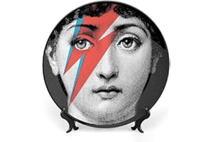 ROTOOY Lina Cavalieri Plate, Fornaset Decorative Plate, Wall Decorative Plate, Mysterious Face Plate Wall Hanging Decoration,Including Bracket And Special Spring Hook, 8inch, S (5)