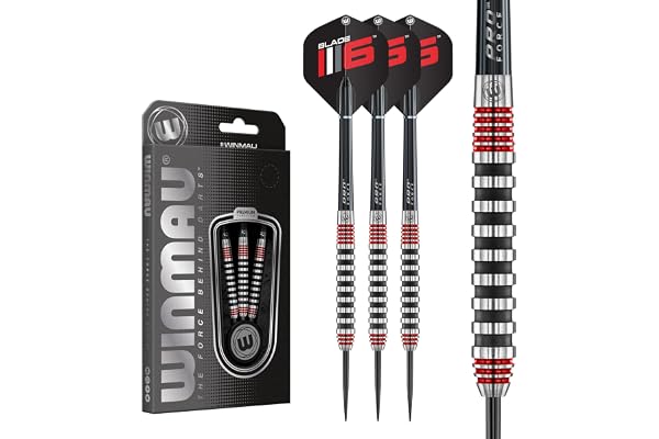 WINMAU Advance Série 500 Jeu de fléchettes Professionnelles en tungstène avec ailettes et tiges