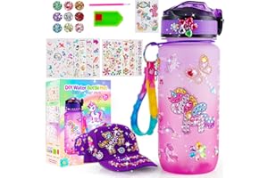 Hapikids Wasserflasche und Baseballkappe Mädchen Bastelset Kinder ab 6 Jahre,Geschenk Mädchen 3-9 Jahre Spielzeug ab 4-9 Jahre Mädchen Geschenke 3-8 Jahre Basteln Mädchen 8 Jahre Weihnachtsgeschenke
