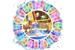 JSUEU Wasserbomben Selbstschließend, 333 Stück Wasserballons, 60 Sekunden Schnellfüller Wasserbomben Set, Bunt Gemischt Ohne Knoten Water Balloons Outdoor Wasserspielzeug im Sommer für Party, Wasserpark