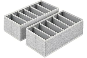 Homsorout Underwear Drawer Organiser 2 Pack Sock Drawer Organiser Foldable Wardrobe Storage Organiser Fabric Drawer Organisers for Underwear, Socks, Lingerie, Handkerchiefs, Ties