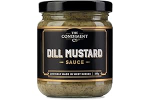 The Condiment Company Dill Mustard 190g, Mustard Sauce for Fish, Sandwiches, Dressings & Dips, Vegan Dill Sauce for Salmon