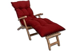 ‎BANANAIR bananair - Auflage Gartenliege Sonnenliege - Dick, Ultra Bequem, Stepp-Design - Made in France - Liegenauflage mit Klettverschluss (185x60x15 cm, Rot)