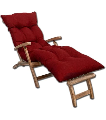 HANHAN Sonnenliegen-Kissen Aus Holz – Dickes Polster Für Gartenliege, Indoor & Outdoor