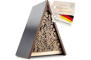 Gardigo 92305 - Ruche pour Abeilles Solitaires en Bois Naturel, Hôtel Maison, Nichoir Abeilles Maçonnes Sauvages, Pollinisation Jardin, Fabriqué en Allemagne