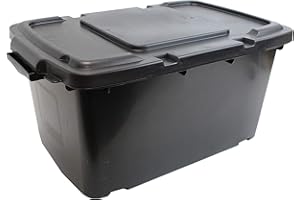 All-Green Coral 44 Litre Black Outdoor Kerbside Waste Recycling Box/Storage Box - With Various Lid Combinations (Box & Black Lid)