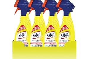 Smac - Sgrassatore Cucina al Limone, Detergente Spray Multisuperficie con Azione Sgrassante e Tecnologia Zero Aloni, 650 ml x 12 Pezzi
