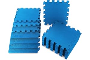 Montafox Protezione Fondo Piscina Set 21 Pezzi Blu 30 x 30 x 1 cm Morbido Tappetino Puzzle Eva Tappeto sotto Piscina Piastrella Antiscivolo