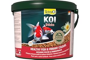Tetra Pond Koi Sticks, Alimento para todos los peces Koi, para peces sanos, colores intensos y agua transparente, cubo de 10 L