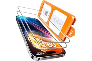 TOCOL Protector Pantalla para iPhone 16, Alineación Automática para Una Instalación Rápida, Cristal Templado de Dureza 9H Inastillable, HD Transparente, 2 Piezas
