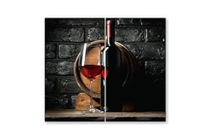 CANVASFLY 2x30x52cm - Herdabdeckplatte, Herdabdeckung für Glaskeramik-Kochfelder, Gehärtetes Glas, 60x52cm, mehrfarbig, Schneideplatte