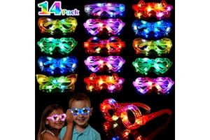 Makorobi 14Pcs LED Funny Glasses for Kids Children Light up Party Glasses Boys Girls Light up Glasses for Birthday Christmas Concert Glow in the Dark Party Supplies