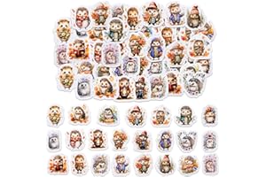 SHANFAA 46PCS Hedgehog Stickers,Cute Flower Hedgehog Stickers, Cartoon Hedgehog Animal Stickers,Vinyl Water Bottle Stickers for Scrapbooking, DIY Crafts, Laptops, Journal, Gifts for Adult, Child