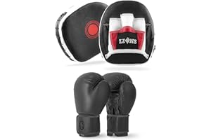 Lions Star Boxing Gloves and Pads Set For Men Women, Pair of Boxing Gloves with Hook and Jabs Mitts Focus Pads, Punching Sets Ideal for Punch Bag MMA Martial Arts