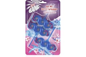 ‎CILLIT BANG Cillit Bang 6in1 WC Blauspüler Blütenfrische – Färbt das Toilettenwasser Blau – Eine saubere, frische Toilette mit jedem Spülgang – 1 x 3 WC Spüler