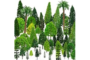 ORGMEMORY Modello Misto Alberi 36 pz, 4-16 cm, h0 per Diorama e Modellismo di Plastica
