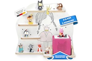 stadtecken étagère en Bois I Convient pour la Toniebox et Tonies I Rangement Parfait pour Tonie dans la Chambre des Enfants I À Monter ou à Suspendre (Princesse, avec Fond étroit)