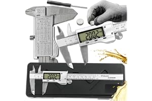 KRUMAD suwmiarka cyfrowa 150 mm ze stali nierdzewnej z kolorowym opakowaniem, cyfrowy precyzyjny przyrząd pomiarowy, elektroniczny suwmiarka LCD do średnic wewnętrznych i zewnętrznych, warsztat, dom