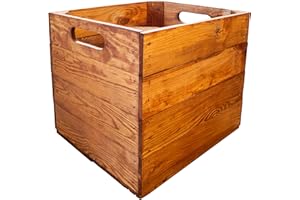 Kistenkolli Altes Land Scatola di legno adatta per tutti i ripiani Kallax e Expidit scaffali per frutta, dimensioni 33 x 37,5 x 32,5 cm, Kallax e inserto per callax (ocra vintage)