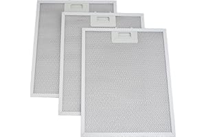 VRTYVEYBB Filtro de aluminio para campana extractora de 340 x 280 mm, filtros de grasa de malla metálica para ventilación de cocina para FHEE229SC9S FHEE26A9S OR908CXA, paquete de 3 unidades, color plateado