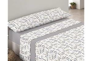 DECODEKO Juego de Sábanas Pirineo Termica 3 Piezas - Sábanas de Otoño/Invierno Tejido Polar, Bajera 150x190cm, Encimera de 230x260cm y una Funda Almohada 45x170cm(Gris, Cama 150)