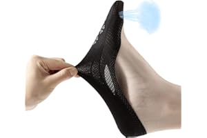 JARSEEN 4Paia Calzini Fantasmini Donna Traspirante Buco Nylon Cotone Invisible Corti Basse Salvapiede Calze con Gel Antiscivolo